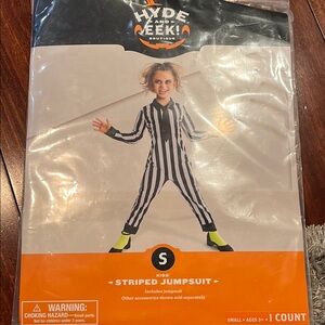 Hyde and Eek! Kids Striped Jumpsuit Beetle Juice NWT